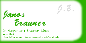 janos brauner business card
